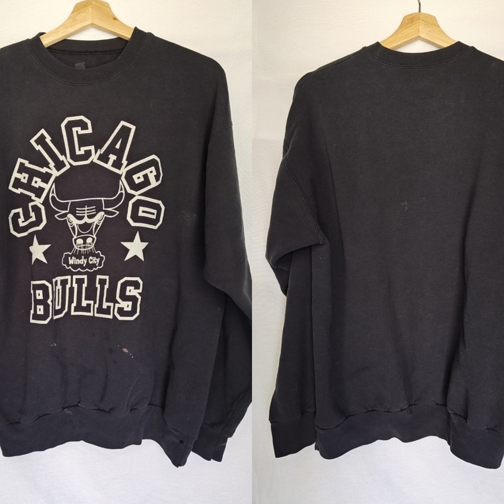 We Love Fine Chicago Bulls‎ Hardwood Classics Distressed Sweatshirt L XL NBA